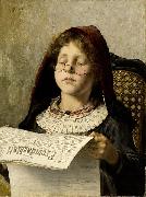 Georgios Jakobides Girl reading Sweden oil painting artist